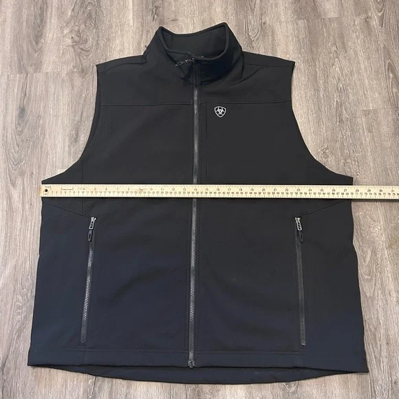 Ariat Logo 2.0 Softshel Vest Black Men’s Sz 2XL Zip Up Western Cowboy Water - Picture 5 of 12